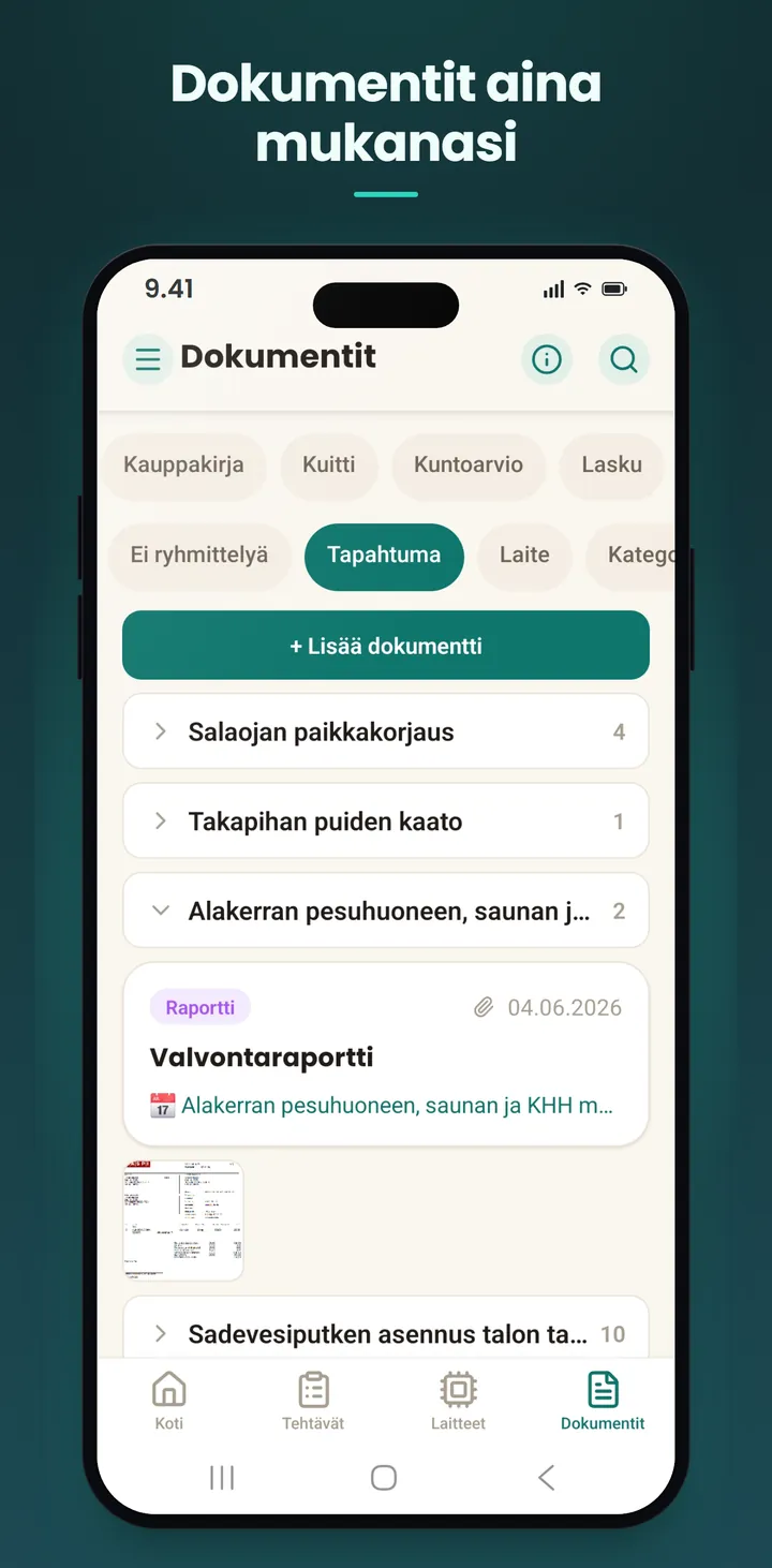 Dokumentit aina mukanasi